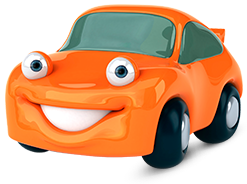 orange car cartoon